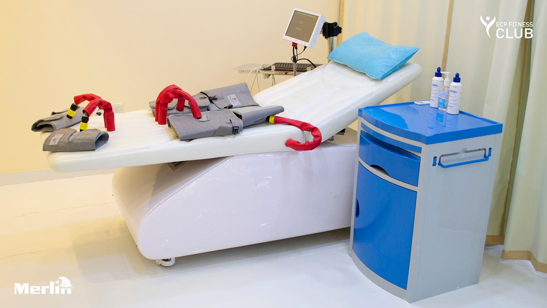 Advanced ECP therapy equipment in a modern wellness setting